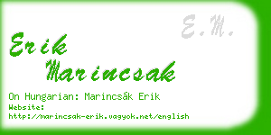 erik marincsak business card